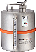 Sicherheitsstandgefäß (10 Liter) mit selbstschließendem Feindosierer, separater Belüftung und Inhaltsanzeige